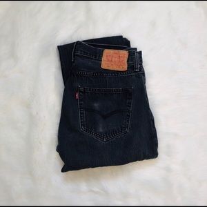 501 LEVI JEANS// black faded